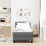 Letto a molle con cuscino Grigio scuro 80 x 200 cm Tessuto