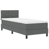 Letto a molle con cuscino Grigio scuro 80 x 200 cm Tessuto