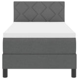 Letto a molle con cuscino Grigio scuro 80 x 200 cm Tessuto