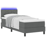 Letto a molle con cuscino Grigio scuro 80 x 200 cm Tessuto