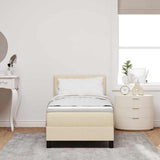 Letto a molle con materasso con led Crema 80 x 200 cm Tessuto