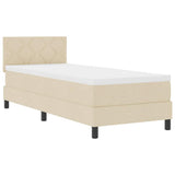 Letto a molle con materasso con led Crema 80 x 200 cm Tessuto