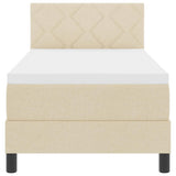Letto a molle con materasso con led Crema 80 x 200 cm Tessuto