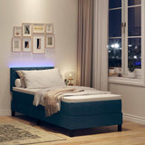 Letto a molle con materasso con led Blu 80 x 200 cm Tessuto