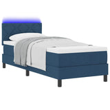 Letto a molle con materasso con led Blu 80 x 200 cm Tessuto