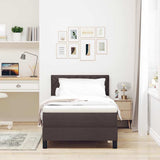 Letto a molle con materasso Marrone Scuro 90 x 200 cm Tessuto