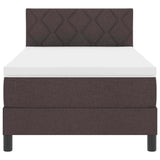 Letto a molle con materasso Marrone Scuro 90 x 200 cm Tessuto