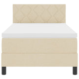 Letto a molle con materasso Crema 90 x 200 cm Tessuto