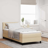 Letto a molle con cuscino Crema 100 x 200 cm Tessuto