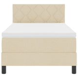 Letto a molle con cuscino Crema 100 x 200 cm Tessuto