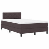 Letto a molle con testiera Marrone Scuro 120 x 190 cm Tessuto
