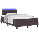 Letto a molle con testiera Marrone Scuro 120 x 190 cm Tessuto