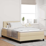 Letto a molle con materasso con led Crema 120 x 190 cm Tessuto