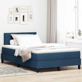 Letto a molle con strisce LED Blu 120 x 190 cm Tessuto