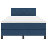 Letto a molle con strisce LED Blu 120 x 190 cm Tessuto