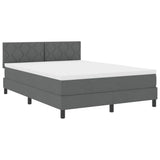 Letto a molle con materasso Grigio scuro 140 x 200 cm Tessuto