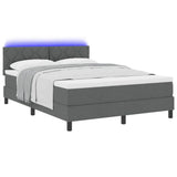 Letto a molle con materasso Grigio scuro 140 x 200 cm Tessuto