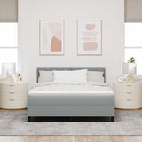Letto a molle con testiera Grigio chiaro 160 x 200 cm Tessuto