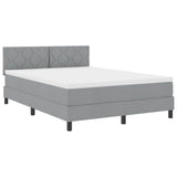 Letto a molle con testiera Grigio chiaro 160 x 200 cm Tessuto