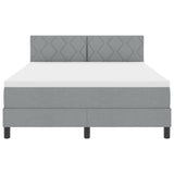 Letto a molle con testiera Grigio chiaro 160 x 200 cm Tessuto