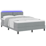 Letto a molle con testiera Grigio chiaro 160 x 200 cm Tessuto