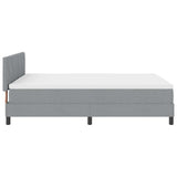 Letto a molle con testiera Grigio chiaro 160 x 200 cm Tessuto