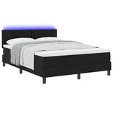 Letto a molle con materasso con led Nero 160 x 200 cm Tessuto