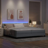 Letto a molle con testiera Grigio chiaro 200 x 200 cm Tessuto