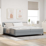 Letto a molle con testiera Grigio chiaro 200 x 200 cm Tessuto