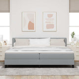 Letto a molle con testiera Grigio chiaro 200 x 200 cm Tessuto