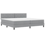 Letto a molle con testiera Grigio chiaro 200 x 200 cm Tessuto