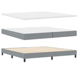 Letto a molle con testiera Grigio chiaro 200 x 200 cm Tessuto
