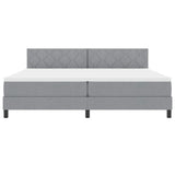 Letto a molle con testiera Grigio chiaro 200 x 200 cm Tessuto