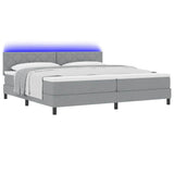 Letto a molle con testiera Grigio chiaro 200 x 200 cm Tessuto
