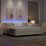Letto a molle con cuscino Crema 200 x 200 cm Tessuto