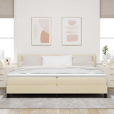 Letto a molle con cuscino Crema 200 x 200 cm Tessuto