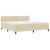 Letto a molle con cuscino Crema 200 x 200 cm Tessuto