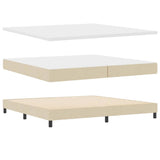 Letto a molle con cuscino Crema 200 x 200 cm Tessuto