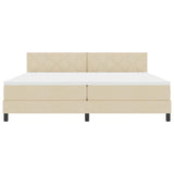 Letto a molle con cuscino Crema 200 x 200 cm Tessuto