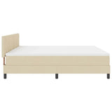 Letto a molle con cuscino Crema 200 x 200 cm Tessuto