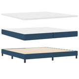 Letto a molle con cuscino con testiera Blu 200 x 200 cm Tessuto