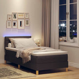 Letto a Sorgente LED con led Marrone Scuro 80 x 200 cm Tessuto