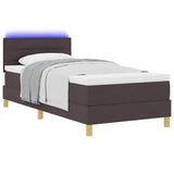 Letto a Sorgente LED con led Marrone Scuro 80 x 200 cm Tessuto