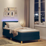Letto a Sorgente LED con strisce LED Blu 90 x 190 cm Tessuto