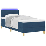 Letto a Sorgente LED con strisce LED Blu 90 x 190 cm Tessuto