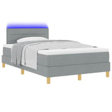 Letto a Sorgente LED Grigio chiaro 120 x 190 cm Tessuto