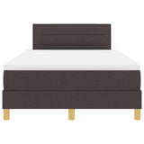 Letto a Sorgente LED Marrone Scuro 120 x 190 cm Tessuto