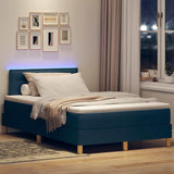 Letto a Sorgente LED con materasso Blu 120 x 190 cm Tessuto