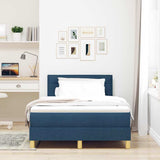 Letto a Sorgente LED con materasso Blu 120 x 200 cm Tessuto