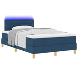 Letto a Sorgente LED con materasso Blu 120 x 200 cm Tessuto